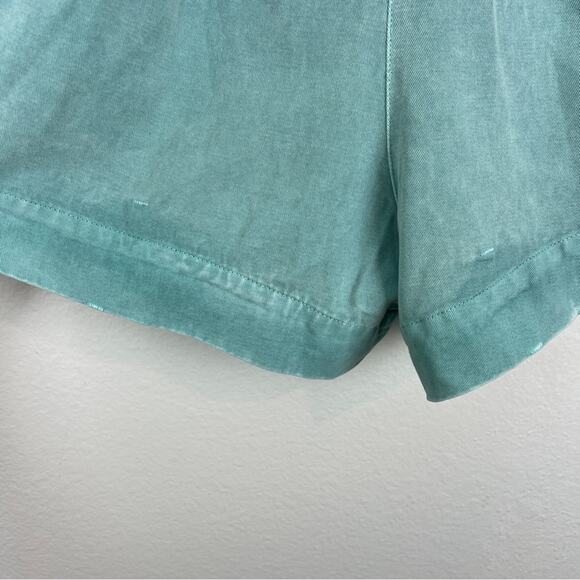 Entro | Teal Button Up Belted Romper 100% Cotton Spring Summer S - Picture 6 of 10